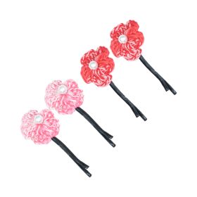 Funkrafts Girls Flower Hair Pins Set of 4 - Multicolor-FUNHC448