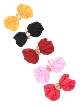 Funkrafts Girls Trendy Bow Hair Clips Set of 5 - Multicolor-FUNHC517
