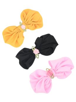 Funkrafts Girls Trendy Bow Hair Clips Set of 3 - Multicolor-FUNHC519