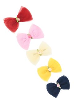 Funkrafts Girls Trendy Bow Hair Clips Set of 5 - Multicolor-FUNHC520