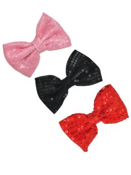 Funkrafts Girls Sequin  Bows Hair  Clips Set of 3 - Multicolor-FUNHC528