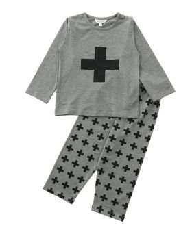Funkrafts Clothing - Kids Full Sleeves  Night Suit  - Grey