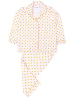 Funkrafts Girls Full Sleeves 100% Cotton Printed Nightsuit -  Yellow-3-4 Years