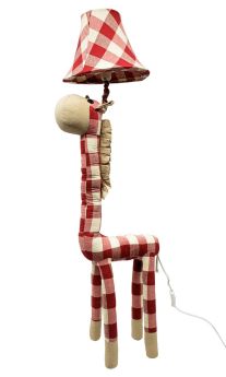 Bobtail-giraffe Tall Night Lamp - Red Checks