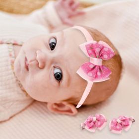 Baby Moo Polka Dot Pink Headband Set - HB-S-15-PINK3
