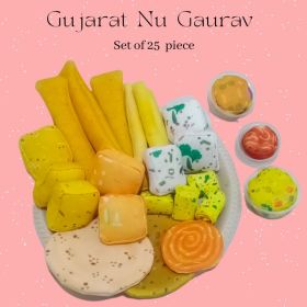 The Small Wonderland-Gujarat Nu Gaurav Thali Set - Gujrati Food Toys (25 Pcs)