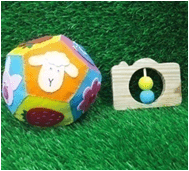 Little Jamun-Colourful Ball And Camera Wooden Rattle