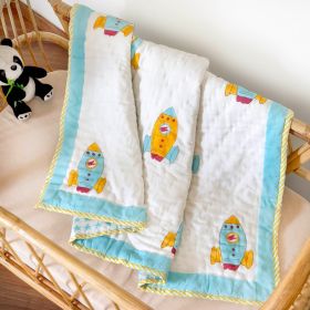 Kicks & Crawl - Sky Rocket Quilted Thick Blanket