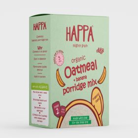 Happa Organic Baby Cereal, (Oatmeal + Banana) No milk, No added Sugar, 200 Grams