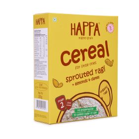 Happa Organic Baby Cereal( Sprouted Ragi, Almonds + Dates) No Milk, No Added Sugar, No Preservative, 200 grams