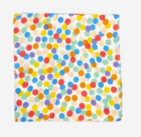Kindermum-Kindermum Organic Cotton Muslin Swaddle Blanket Large Size - (0-12 Month) 110 cm X 110 cm - Set of 2 - Colorful Polka and Bear