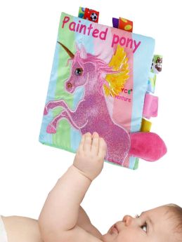 Baby Moo Painted Pony Educational Learning 3D Cloth Book With Rustle Paper - Multicolour