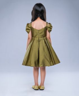 Jelly Jones - Bow Sleeve Dress Green