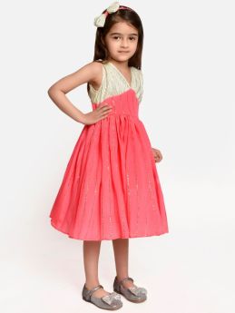 Jelly Jones   Dress with Hair Band-Neon pink