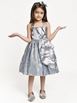 Jelly Jones  Petals Dress with Hair Band -Grey-2-3 Years