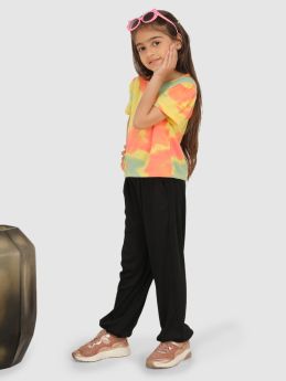 Jelly Jones T-shirt with gather sleeve  -yellow/Black -3-4 Years