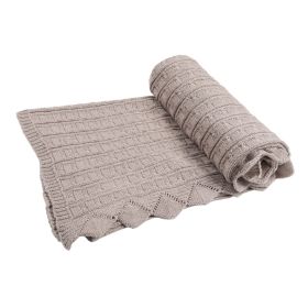 ItsyBoo-Knit Blanket- Beige Frill