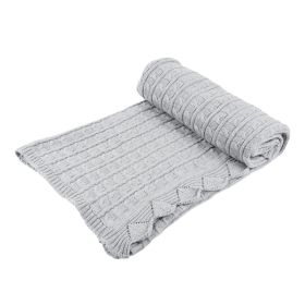 ItsyBoo-Knit Blanket- Grey Frill