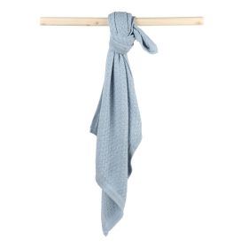 ItsyBoo-Knit Blanket-Light Blue Cable