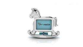 Sterling Silver-Silver Plated Photo Frame for Baby & Kids- Rocking Horse