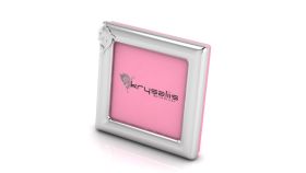 Sterling Silver-Silver Plated Photo Frame for Baby & Kids- Square with Dolphin Motif