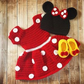 Knitting by Love-KBL112101-Red Mini Hand knit woolen dress