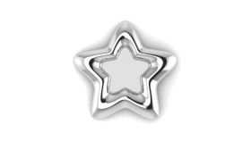 Sterling Silver-Silver Plated Star Baby Rattle