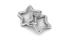 Sterling Silver-Silver Plated Star Ring Baby Rattle