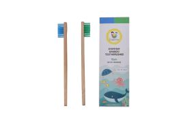 Cuddle Care-Everyday Bamboo Toothbrushes Kids -Blue and Green
