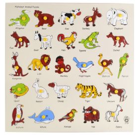 Skillofun-Animal Alphabet Tray (With Knobs)