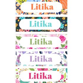 Bibliophiles Floral Bliss Personalised Name Stickers