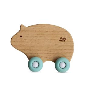 Little Rawr Wood Wheelie Animal-Blue