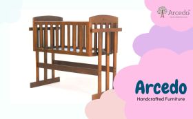 Arcedo-Amber 2 in 1 Wooden Baby Swing