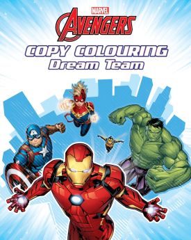 Marvel-Marvel Avengers: Copy Colouring Dream Team| 24 Pages | Coloring Book for Kids 