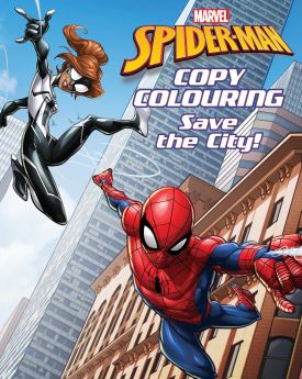 Marvel-Marvel Spider-Man: Copy Colouring Save The City | 24 Pages | Coloring Book for Kids 