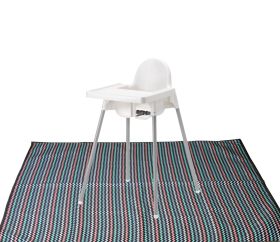 BIBADUMM-Chevron Grey Splat Mat / High Chair Feeding / Crawl / Play Mat