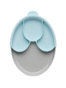 Miniware Healthy Meal Suction Plate with Dividers Set Grey/Aqua