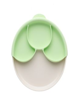 Miniware Healthy Meal Suction Plate with Dividers Set Vanilla/Key Lime