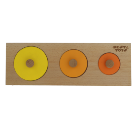 NESTATOYS-Montessori Wooden Circle Seriation Puzzle | Jumbo Knob Educational Shapes Puzzles for Baby