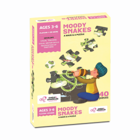 Chalk and Chuckles Moody Snakes Puzzle 40 Piece Jigsaw Puzzles -Pack of 5