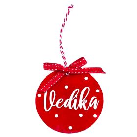 Bobtail-NAME  WITH SNOW PERSONALISED ORNAMENT - CLEAR ACRYLIC 