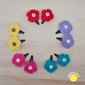 Neemboo Crochet Flower Clips - Set of 5