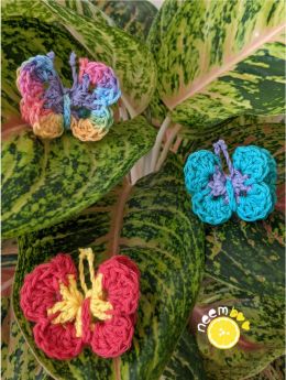 Neemboo Crochet Butterfly Clips - Set of 3