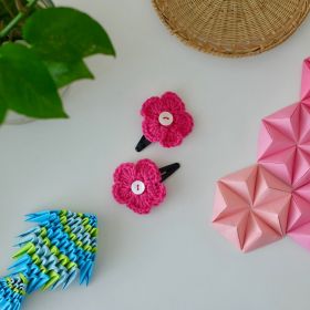 Neemboo Crochet Clips Pair - Pink