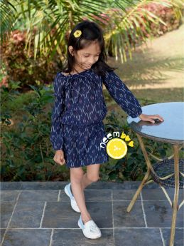 Neemboo Out n About - Blue Ikat-4-5 Years