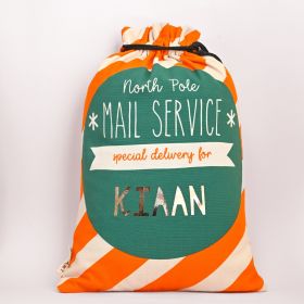Pop goes the Art-Personalised Sack | North Pole Candy Stripes