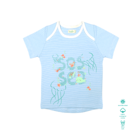 Greendeer-Organic Blue Stripes T-Shirt : SOS Sea