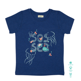 Greendeer-Organic Dark Blue Melange T-Shirt : SOS Sea