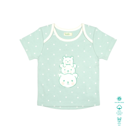 Greendeer-Organic Starry Jade T-Shirt : Bear Family-6-12 Months