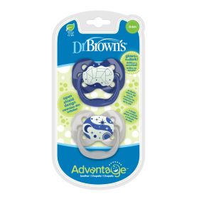 Dr. Brown's Advantage Pacifiers, Stage 1, Glow in the Dark, Pack of 2 - PA12004-INTL